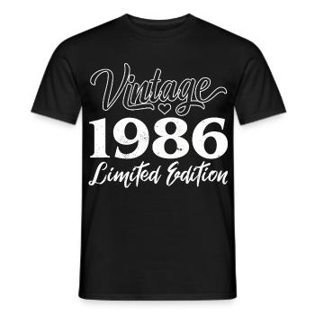 Vintage 1986 Limited Edition Anniversaire Cadeau - T-shirt homme - noir - Devant - AI Model Male 178 light (178cm)