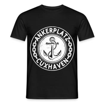 Nordsee Urlaub CUXHAVEN ANKERPLATZ Lustiges - Männer T-Shirt - Schwarz - Vorne - AI Model Male 178 light (178cm)