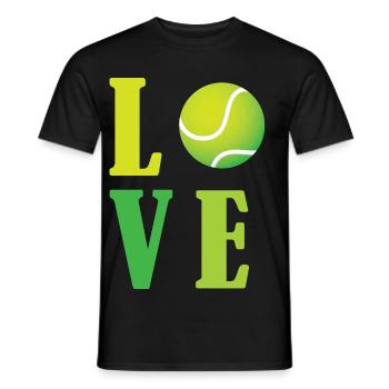 Ich liebe Tennis - Männer T-Shirt - Schwarz - Vorne - AI Model Male 178 light (178cm)
