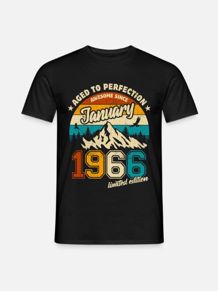 Limited Edition January 1966 Geburtstag Geschenk - Männer T-Shirt - Schwarz