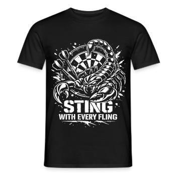 Fléchettes | Pique à chaque aventure - Skorpion - T-shirt homme - noir - Devant - AI Model Male 178 light (178cm)