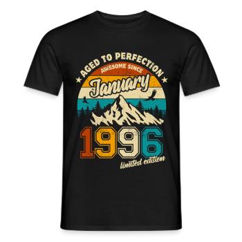 Limited Edition January 1996 Geburtstag Geschenk - Männer T-Shirt - Schwarz - Vorne - AI Model Male 178 light (178cm)