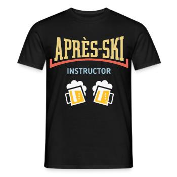 Après-Ski Instructor (Bier Apres Ski Konkav / 5C) - Männer T-Shirt - Schwarz - Vorne - AI Model Male 178 light (178cm)