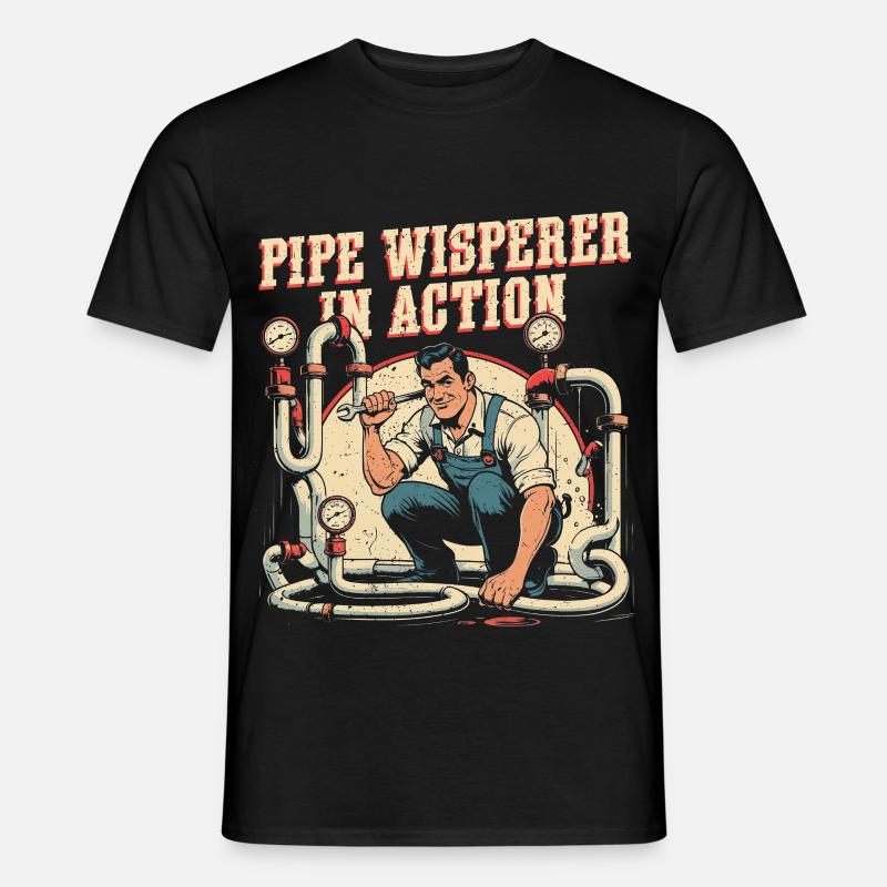 Rohrleger Rohrleitungsbauer Pipe Whisperer - Männer T-Shirt - Schwarz