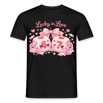 Valentinstag Würfel 67 Six Seven Meme Lustig - Männer T-Shirt - Schwarz - Vorne - AI Model Male 178 light (178cm)