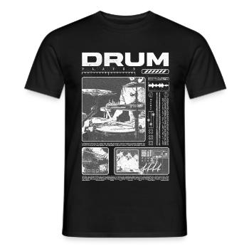 Rock-Schlagzeuger, Trommelspieler, Streetwear - Männer T-Shirt - Schwarz - Vorne - AI Model Male 178 light (178cm)