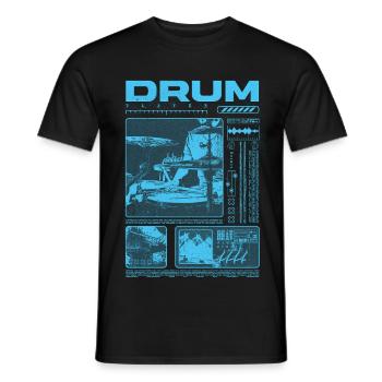 Rock-Schlagzeuger, Trommelspieler, Streetwear - Männer T-Shirt - Schwarz - Vorne - AI Model Male 178 light (178cm)
