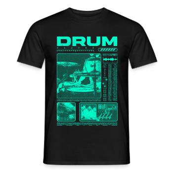 Rock-Schlagzeuger, Trommelspieler, Streetwear - Männer T-Shirt - Schwarz - Vorne - AI Model Male 178 light (178cm)