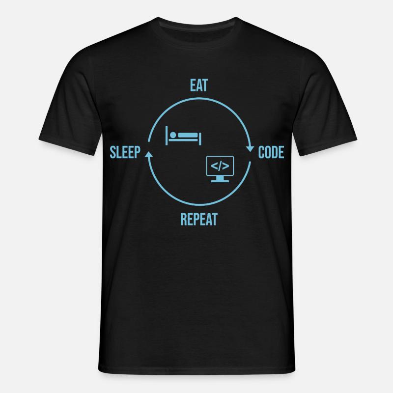 Eat Sleep Code Repeat - Programmer Cycle - Men's T-Shirt - black