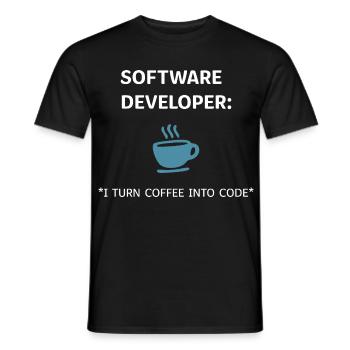 Software Developer - Coffee Edition - Men's T-Shirt - black - Front - AI Model Male 178 light (178cm)