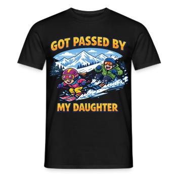 Skiing Got Passed by My Daughter Family Trip - Men's T-Shirt - black - Front - AI Model Male 178 light (178cm)
