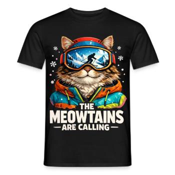 Snowboard Ski Geschenk Herren Damen Kinder Lustig - Männer T-Shirt - Schwarz - Vorne - AI Model Male 178 light (178cm)