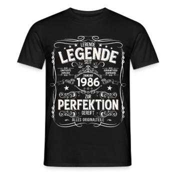 Légende du 40e anniversaire janvier 1986 - T-shirt homme - noir - Devant - AI Model Male 178 light (178cm)