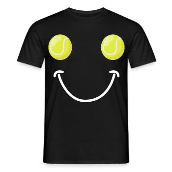 Visage Heureux du Tennis - T-shirt homme - noir - Devant - AI Model Male 178 light (178cm)