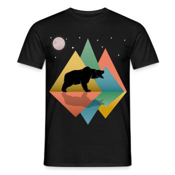 Bear In The Mountains  - Men's T-Shirt - black - Front - AI Model Male 178 light (178cm)