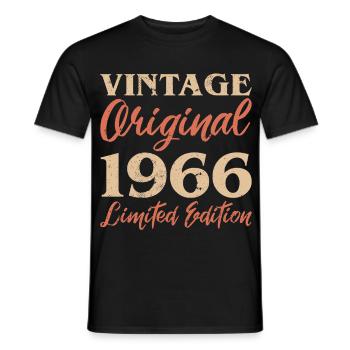 Vintage Original 1966 Limited Edition Anniversaire - T-shirt homme - noir - Devant - AI Model Male 178 light (178cm)