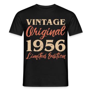 Vintage Original 1956 Limited Edition Jubiläum - Männer T-Shirt - Schwarz - Vorne - AI Model Male 178 light (178cm)