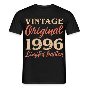 Vintage Original 1996 Limited Edition Jubiläum - Männer T-Shirt - Schwarz - Vorne - AI Model Male 178 light (178cm)