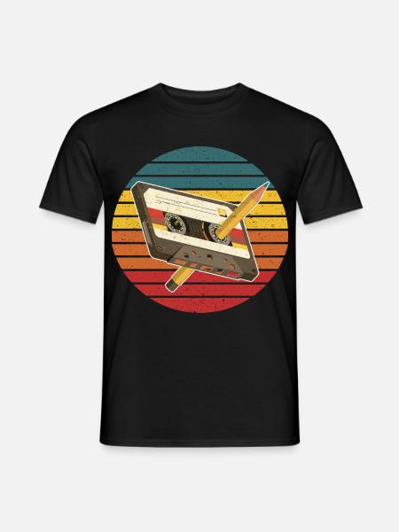 Cassette Vintage Rétro Années 90 80 70 60 Musique - T-shirt homme - noir