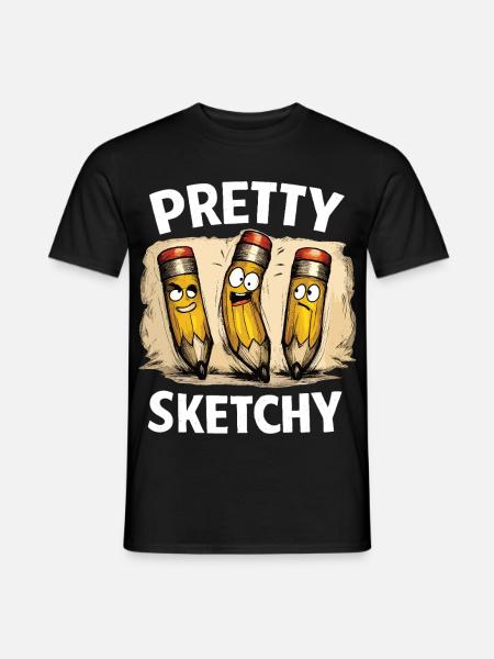 Pretty Sketchy Pretty Sketchy Pencils - Men's T-Shirt - black