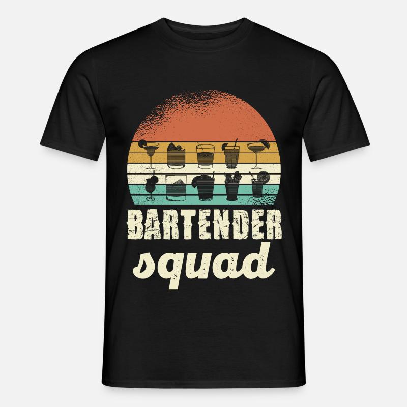 Bartender Squad Retro - Männer T-Shirt - Schwarz