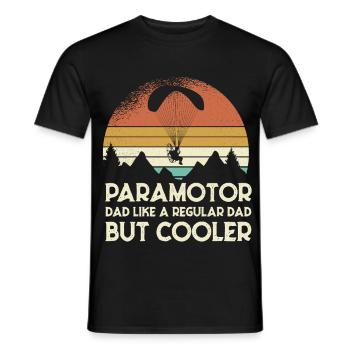 Paramotor Dad Retro Sonnenuntergang - Männer T-Shirt - Schwarz - Vorne - AI Model Male 178 light (178cm)