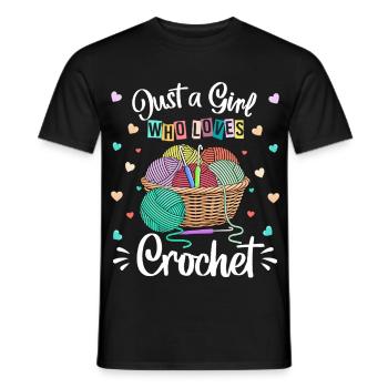 Passionné de crochet coloré et amoureuse de la laine - T-shirt homme - noir - Devant - AI Model Male 178 light (178cm)