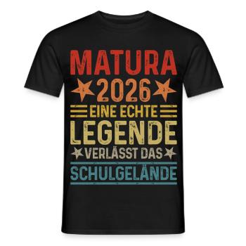 Matura 2026: A legend leaves the school grounds - Men's T-Shirt - black - Front - AI Model Male 178 light (178cm)