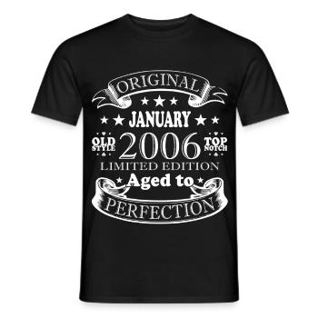 20th Birthday Original January Volume 2006 - Men's T-Shirt - black - Front - AI Model Male 178 light (178cm)