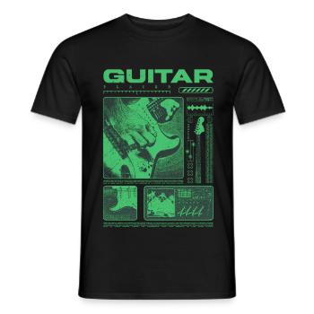 Guitar Player Rock Guitarist Streetwear Musician - Men's T-Shirt - black - Front - AI Model Male 178 light (178cm)
