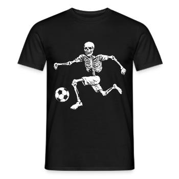 Funny Skeleton Soccer Soccer Player - Men's T-Shirt - black - Front - AI Model Male 178 light (178cm)