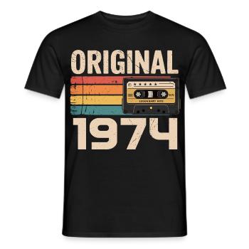 Originales Retro-Jubiläum von 1974 - Männer T-Shirt - Schwarz - Vorne - AI Model Male 178 light (178cm)