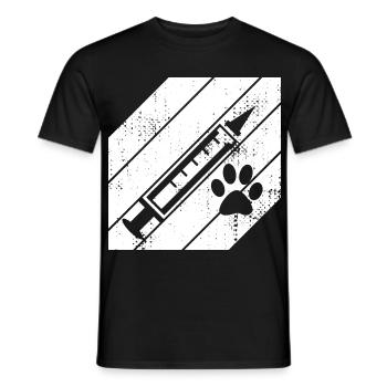 Seringue vétérinaire - T-shirt homme - noir - Devant - AI Model Male 178 light (178cm)