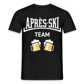 Après-Ski Team (Beer Après-Ski Concave / NEG 2C) - Men's T-Shirt - black - Front - AI Model Male 178 light (178cm)