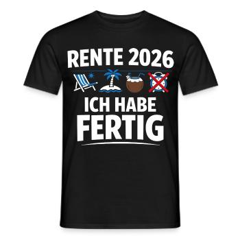 Pension 2026 I've Finished - Funny Pensioner Spru - Men's T-Shirt - black - Front - AI Model Male 178 light (178cm)