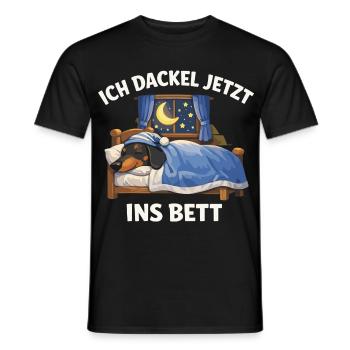 Offizielles Dackel Schwarz Ich dackel jetzt ins  - Männer T-Shirt - Schwarz - Vorne - AI Model Male 178 light (178cm)