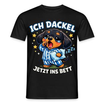 Teckel Offre des vêtements Je suis teckel maintenant - T-shirt homme - noir - Devant - AI Model Male 178 light (178cm)