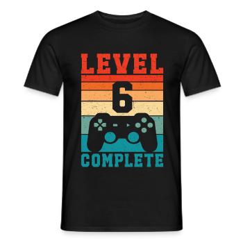 6e anniversaire Niveau 6 Joueur complet 6 ans - T-shirt homme - noir - Devant - AI Model Male 178 light (178cm)