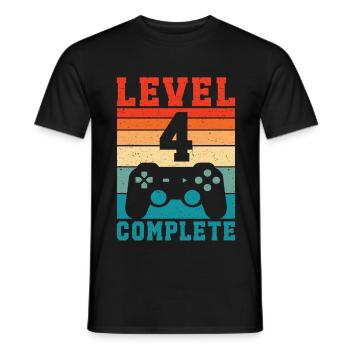 4e anniversaire Niveau 4 Complet 4 Années de Joueur - T-shirt homme - noir - Devant - AI Model Male 178 light (178cm)