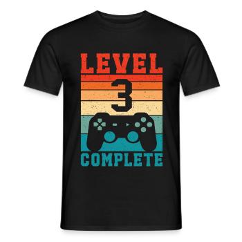 3e anniversaire Niveau 3 Joueur complet 3 ans - T-shirt homme - noir - Devant - AI Model Male 178 light (178cm)