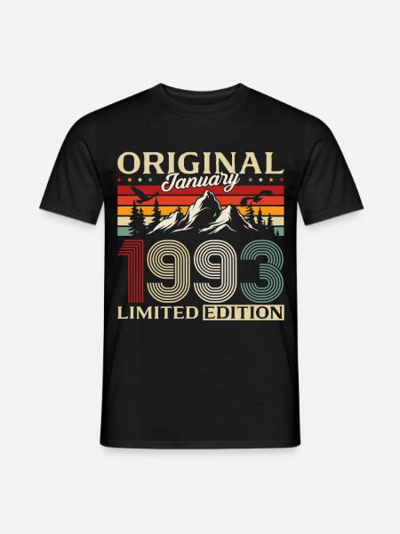 33rd Birthday Original January 1993 - Men's T-Shirt - black