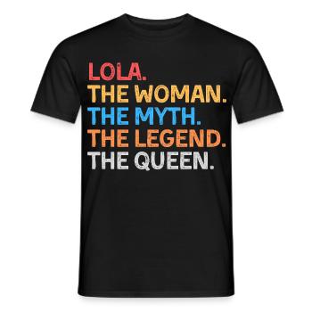 Lola la Femme Le Mythe La Légende La Reine - T-shirt homme - noir - Devant - AI Model Male 178 light (178cm)