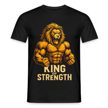 Motif du Lion du Roi de la Force - T-shirt homme - noir - Devant - AI Model Male 178 light (178cm)