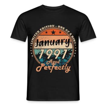 Légende du 35e anniversaire janvier 1991 - T-shirt homme - noir - Devant - AI Model Male 178 light (178cm)