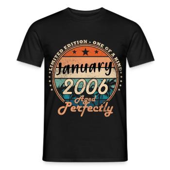 20e anniversaire Original janvier Volume 2006 - T-shirt homme - noir - Devant - AI Model Male 178 light (178cm)
