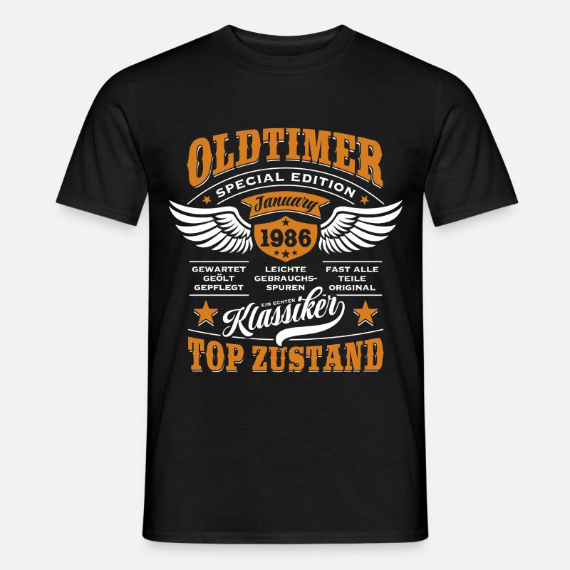 Oldtimer Januar 1986 - Geburtstag - Geschenk - Männer T-Shirt - Schwarz