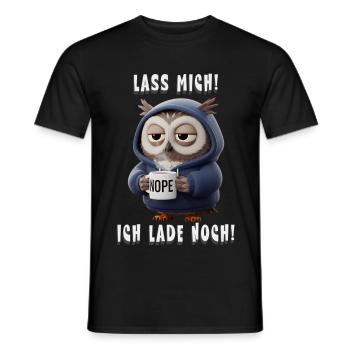 Lustige Eule im Hoodie Morgenmuffel - Männer T-Shirt - Schwarz - Vorne - AI Model Male 178 light (178cm)