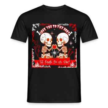 Cute Skeleton Valentine - Love You To The Bone Tee - Männer T-Shirt - Schwarz - Vorne - AI Model Male 178 light (178cm)