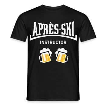 Après-Ski Instructor (Bier Apres Ski Konkav NEG2C) - Männer T-Shirt - Schwarz - Vorne - AI Model Male 178 light (178cm)