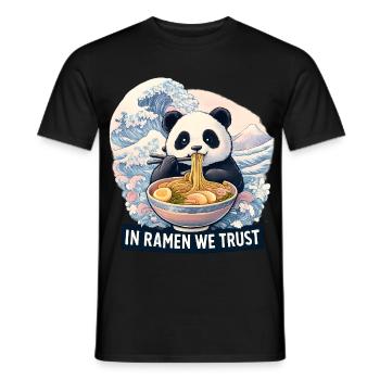 Panda Ramen Noodle Bowl - Men's T-Shirt - black - Front - AI Model Male 178 light (178cm)